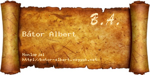 Bátor Albert névjegykártya