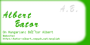 albert bator business card